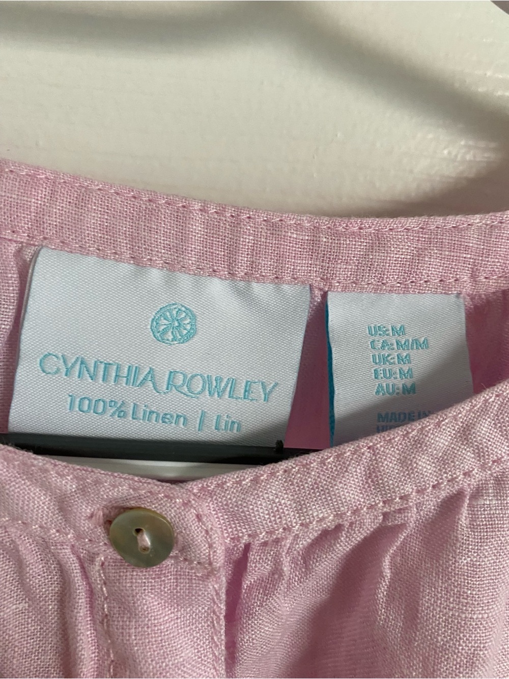 Cynthia Rowley 100% Linen Light Pink Blouse – Size M - Picture 3 of 4